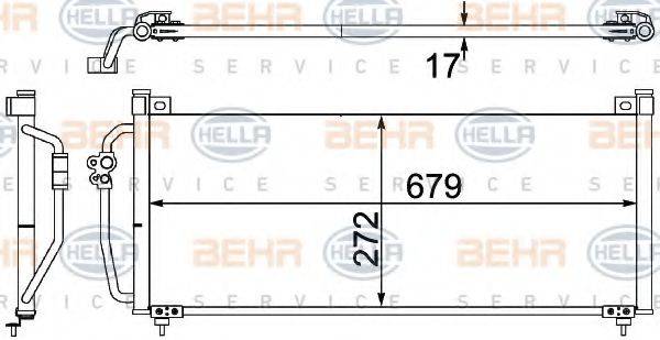 HELLA 8FC351304381 Конденсатор, кондиціонер