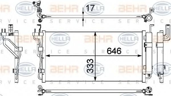 HELLA 8FC351304401 Конденсатор, кондиціонер