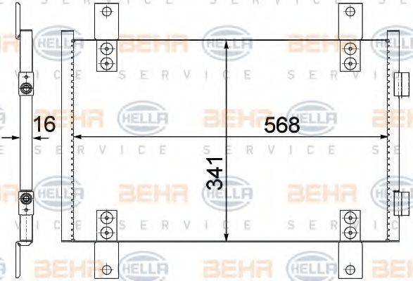 HELLA 8FC351305551 Конденсатор, кондиціонер