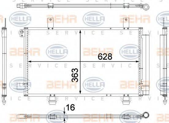 HELLA 8FC351307741 Конденсатор, кондиціонер