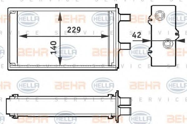 HELLA 8FH351311001 Теплообмінник, опалення салону