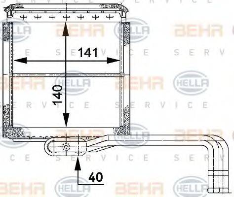 HELLA 8FH351312041 Теплообмінник, опалення салону