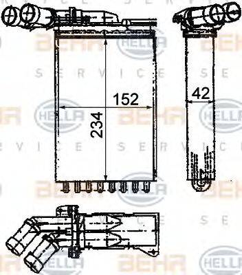 HELLA 8FH351312171 Теплообмінник, опалення салону