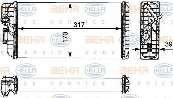 HELLA 8FH351312431 Теплообмінник, опалення салону