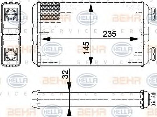 HELLA 8FH351313011 Теплообмінник, опалення салону