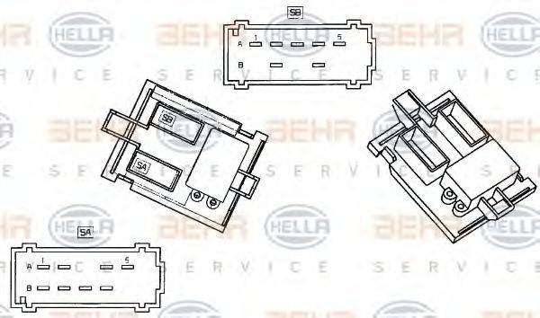 HELLA 9ML351332291 Опір, вентилятор салону