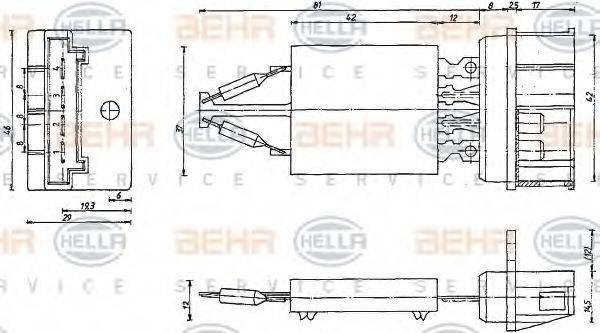 HELLA 9ML351332401 Опір, вентилятор салону