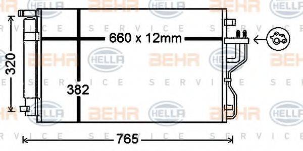 HELLA 8FC351343091 Конденсатор, кондиціонер