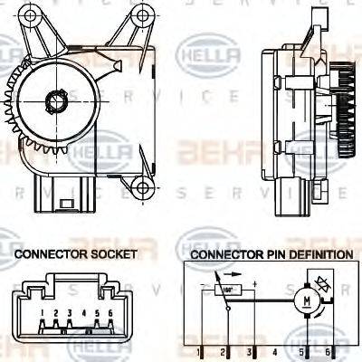 HELLA 6NW351344021 Регулювальний елемент, змішувальний клапан