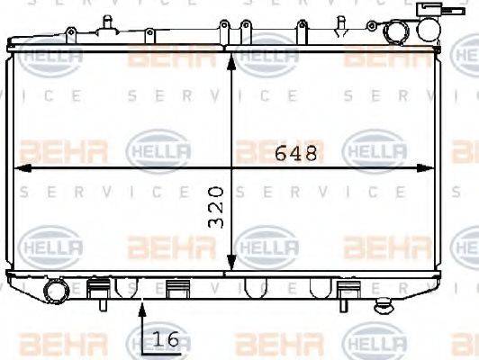 HELLA 8MK376704701 Радіатор, охолодження двигуна