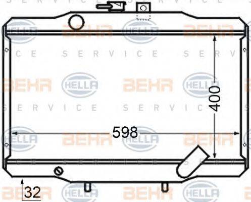 HELLA 8MK376705741 Радіатор, охолодження двигуна