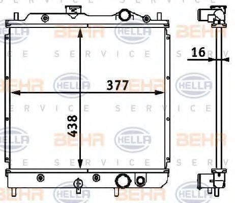 HELLA 8MK376708091 Радіатор, охолодження двигуна