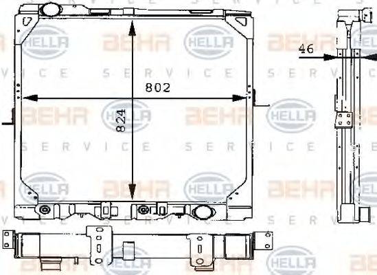 HELLA 8MK376709311 Радіатор, охолодження двигуна