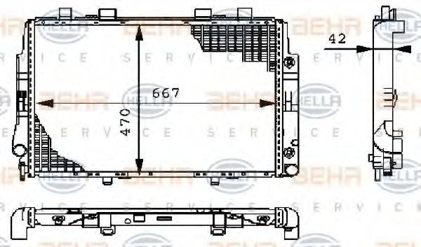 HELLA 8MK376711174 Радіатор, охолодження двигуна