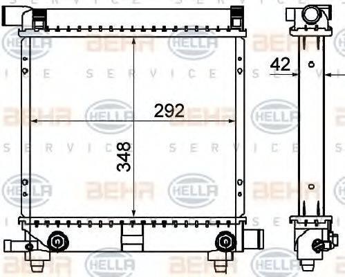 HELLA 8MK376711311 Радіатор, охолодження двигуна