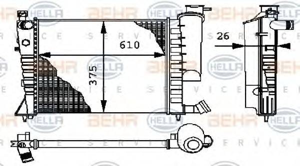 HELLA 8MK376712611 Радіатор, охолодження двигуна