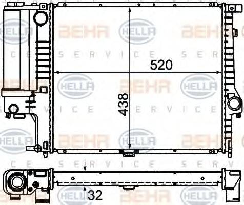 HELLA 8MK376713081 Радіатор, охолодження двигуна