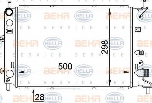 HELLA 8MK376714171 Радіатор, охолодження двигуна