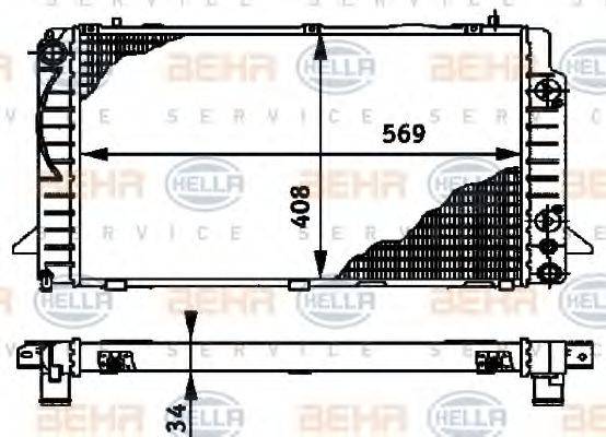 HELLA 8MK376715161 Радіатор, охолодження двигуна