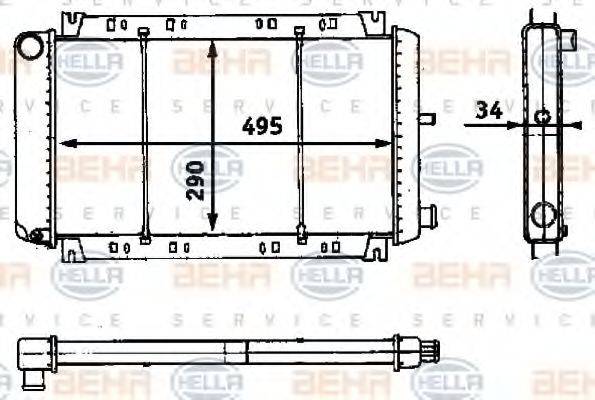 HELLA 8MK376715461 Радіатор, охолодження двигуна