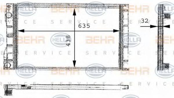 HELLA 8MK376717031 Радіатор, охолодження двигуна