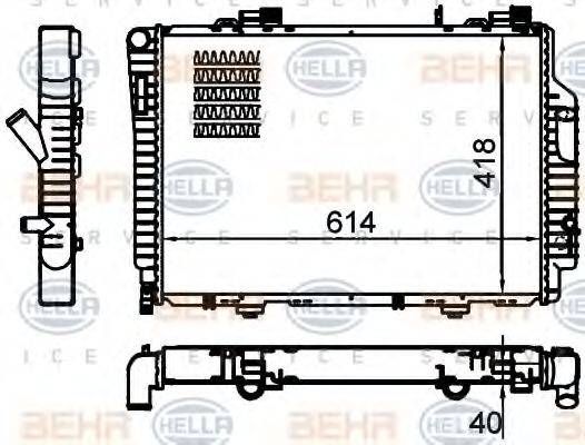 HELLA 8MK376717264 Радіатор, охолодження двигуна