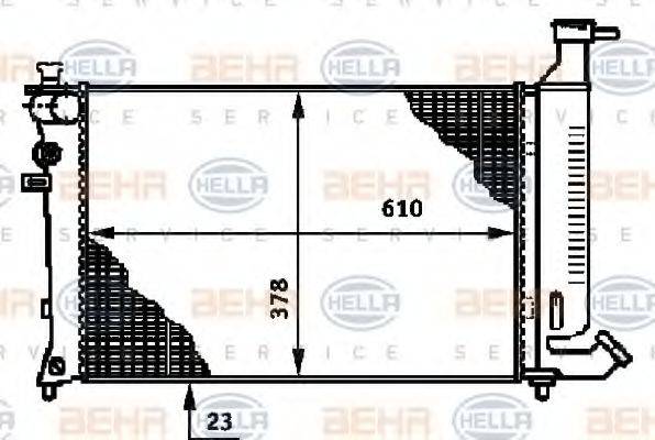 HELLA 8MK376717291 Радіатор, охолодження двигуна