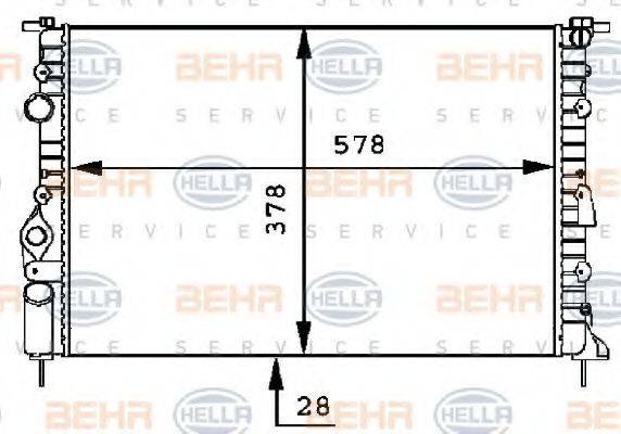 HELLA 8MK376717451 Радіатор, охолодження двигуна