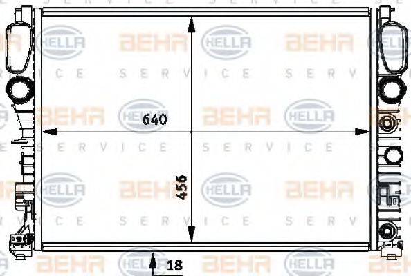 HELLA 8MK376718011 Радіатор, охолодження двигуна