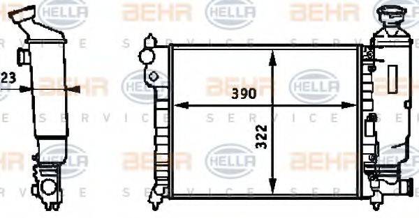 HELLA 8MK376720001 Радіатор, охолодження двигуна