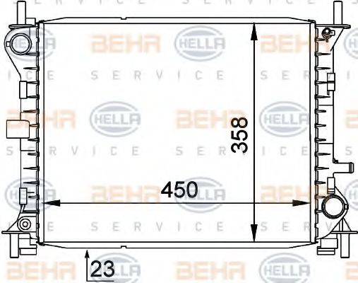 HELLA 8MK376720281 Радіатор, охолодження двигуна