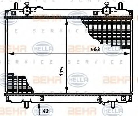 HELLA 8MK376720771 Радіатор, охолодження двигуна