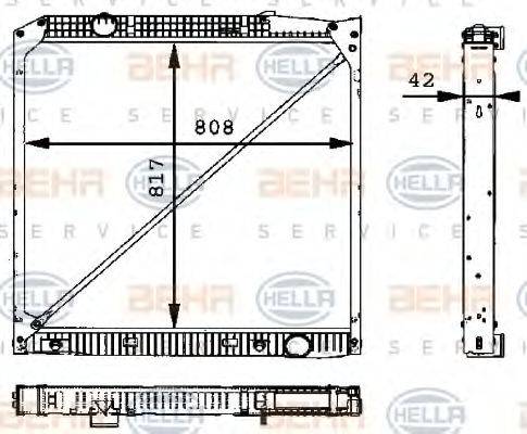 HELLA 8MK376721211 Радіатор, охолодження двигуна