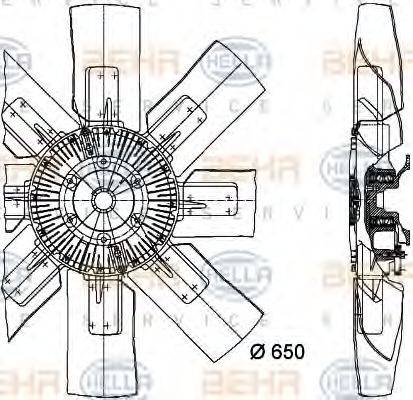 HELLA 8MV376728001 Вентилятор, охолодження двигуна