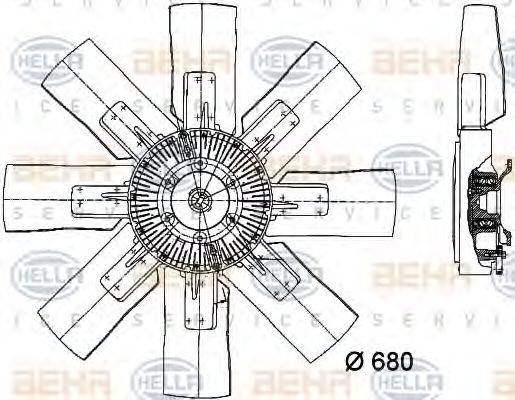 HELLA 8MV376728141 Вентилятор, охолодження двигуна