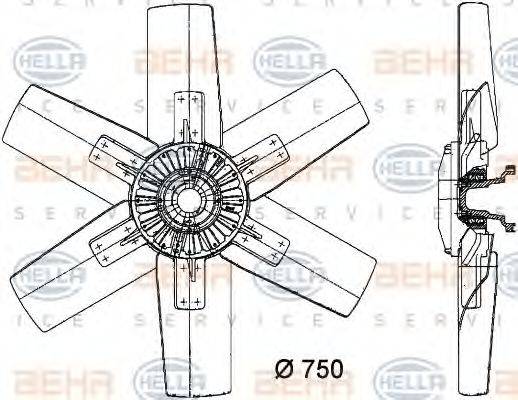 HELLA 8MV376730311 Вентилятор, охолодження двигуна