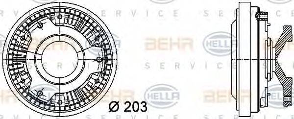 HELLA 8MV376731421 Зчеплення, вентилятор радіатора