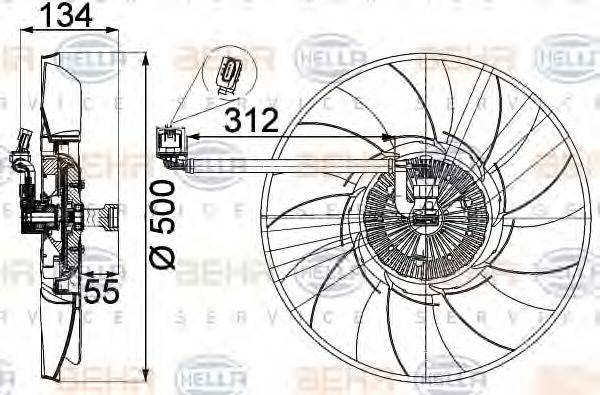 HELLA 8MV376757301 Вентилятор, охолодження двигуна