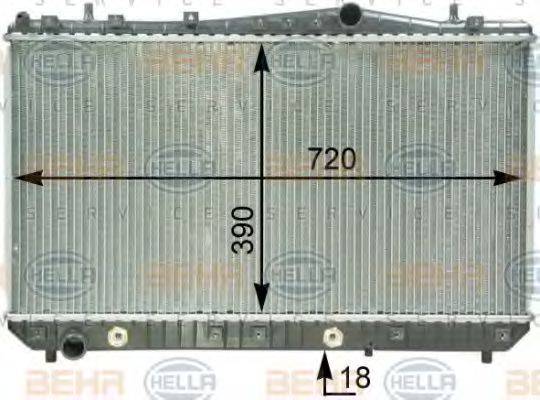 HELLA 8MK376762621 Радіатор, охолодження двигуна