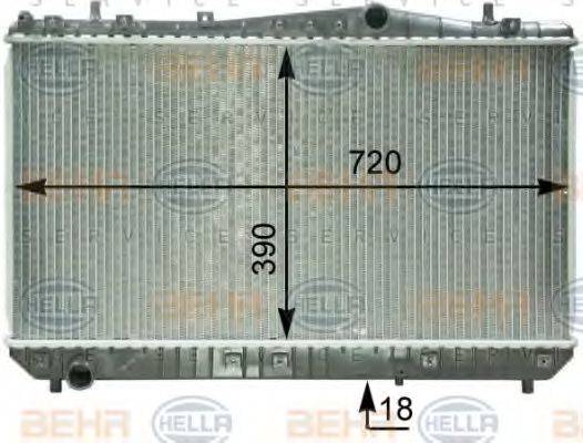 HELLA 8MK376762631 Радіатор, охолодження двигуна