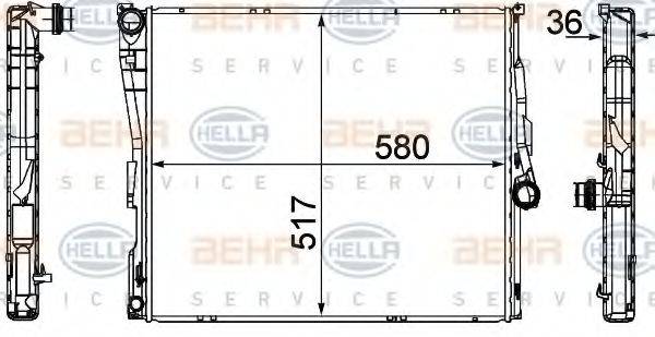 HELLA 8MK376764771 Радіатор, охолодження двигуна