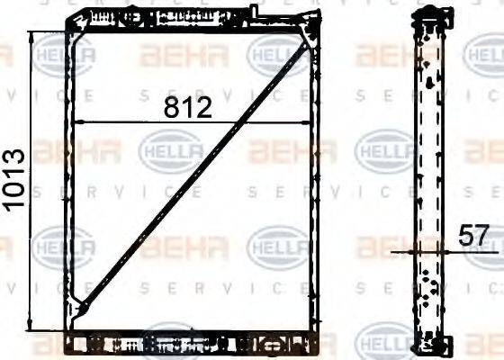 HELLA 8MK376765181 Радіатор, охолодження двигуна