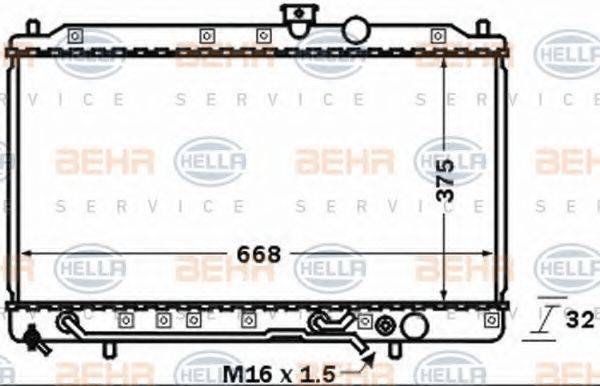 HELLA 8MK376770001 Радіатор, охолодження двигуна