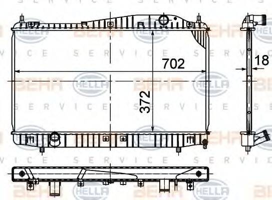 HELLA 8MK376774851 Радіатор, охолодження двигуна