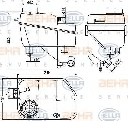 HELLA 8MA376789701 Компенсаційний бак, охолоджуюча рідина