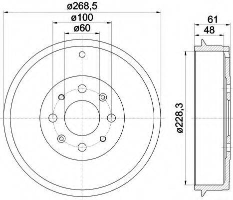 HELLA 8DT355300651 Гальмівний барабан