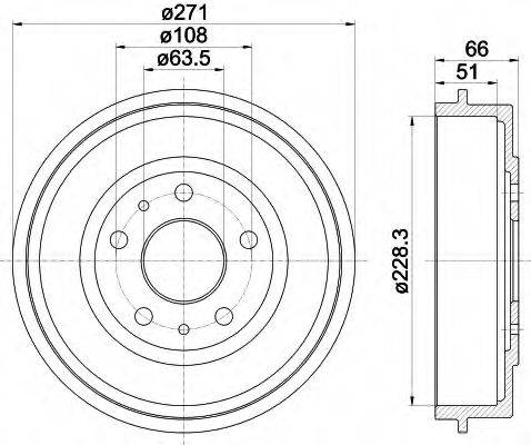 HELLA 8DT355300661 Гальмівний барабан