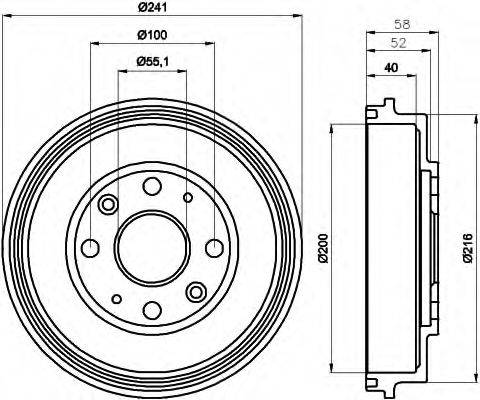 HELLA 8DT355300761 Гальмівний барабан