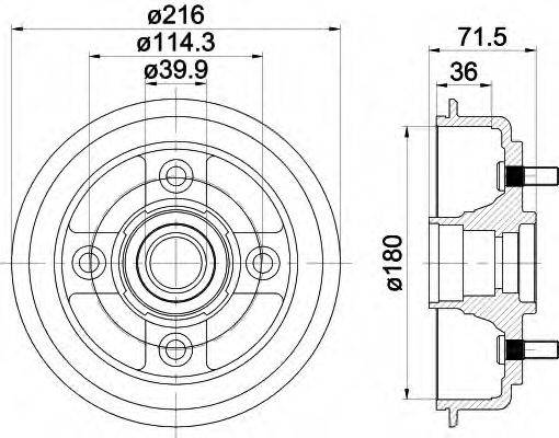 HELLA 8DT355300851 Гальмівний барабан