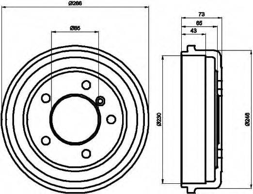 HELLA 8DT355301151 Гальмівний барабан